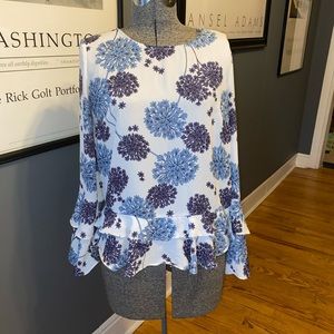Target Ana Floral Ruffles Sleeve Top